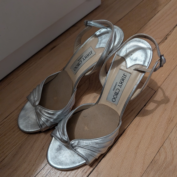 Jimmy Choo Metallic Silver Heels - Picture 3 of 3